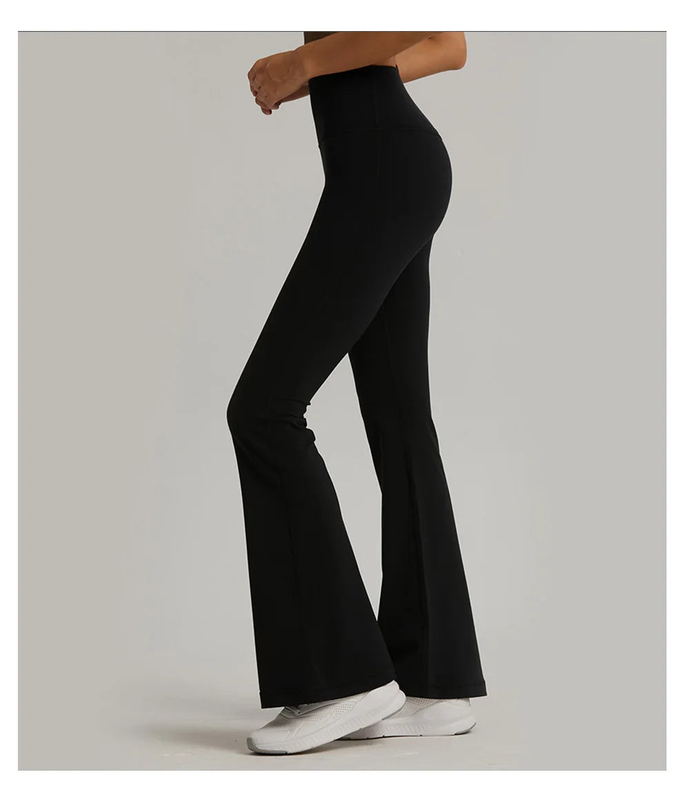 Women Wide-leg Pants Gym Ladies Loose Pants High Waist Hip Slim Bell Bottoms Gym Dance Flared Wide Leg Trousers Yoga Leggings