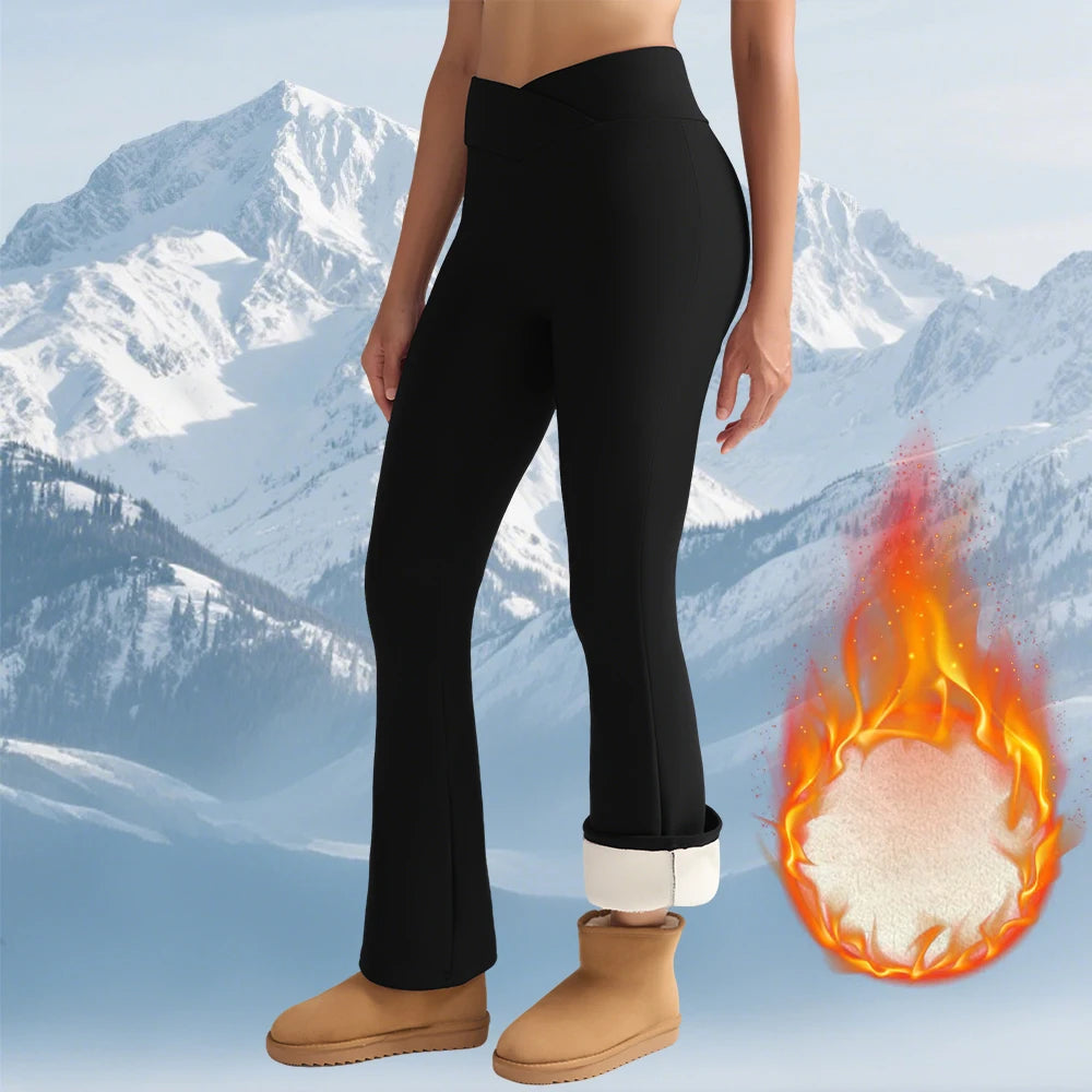 Fleece-Lined High Waist Leggings – Crossover, Flare & Pocket Styles