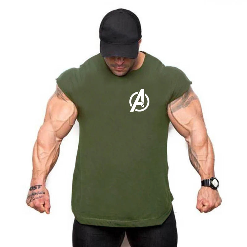 Summer Newest Brand Mens Curved Hem Cotton Sleeveless Shirt Gym Stringers Vest Bodybuilding Clothing Fitness Man Tanks Tops