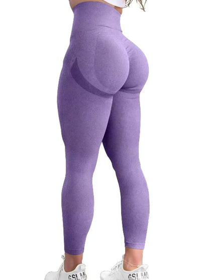 New Women Butt Lifting Yoga Leggings Elastic Workout High Waist Tummy Control Ruched Booty Pants Seamless Gym Compression Tights