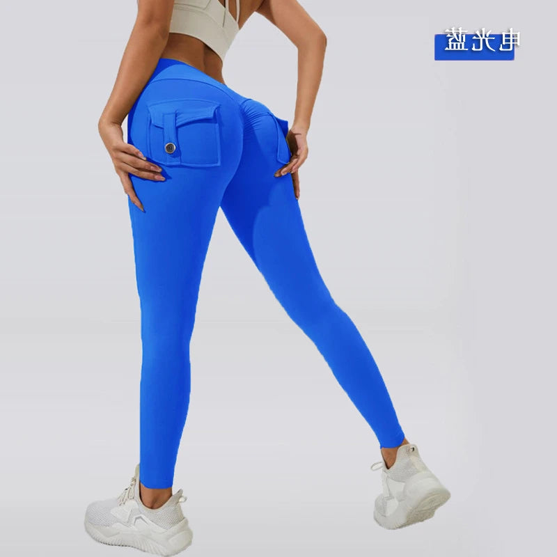 2026 Gym Leggings Women Pocket Bum High Waist Yoga Pants Shorts Tights Scrunch Booty Workout Legging Naked Active Wear XP89