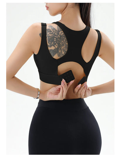 Women's Gym Fitness Underwear Gathering Shockproof Bra Outdoor Sportswear Breathable Yoga Bra Training Clothes Tops