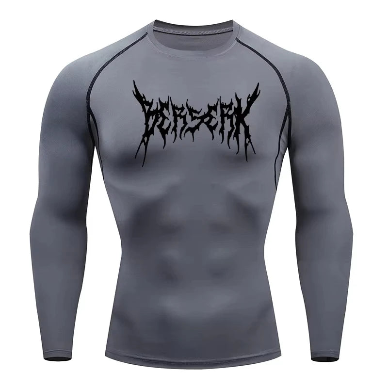 Gym Workout Rash Guard for Men Athletic Quick Dry Compression Shirts Berserk Print Tshirts Tees Tops Undershirts Baselayers
