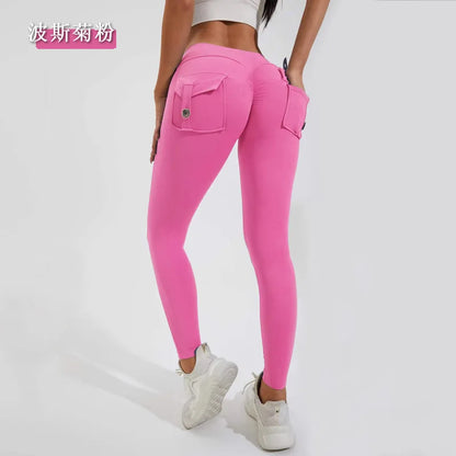 2026 Gym Leggings Women Pocket Bum High Waist Yoga Pants Shorts Tights Scrunch Booty Workout Legging Naked Active Wear XP89