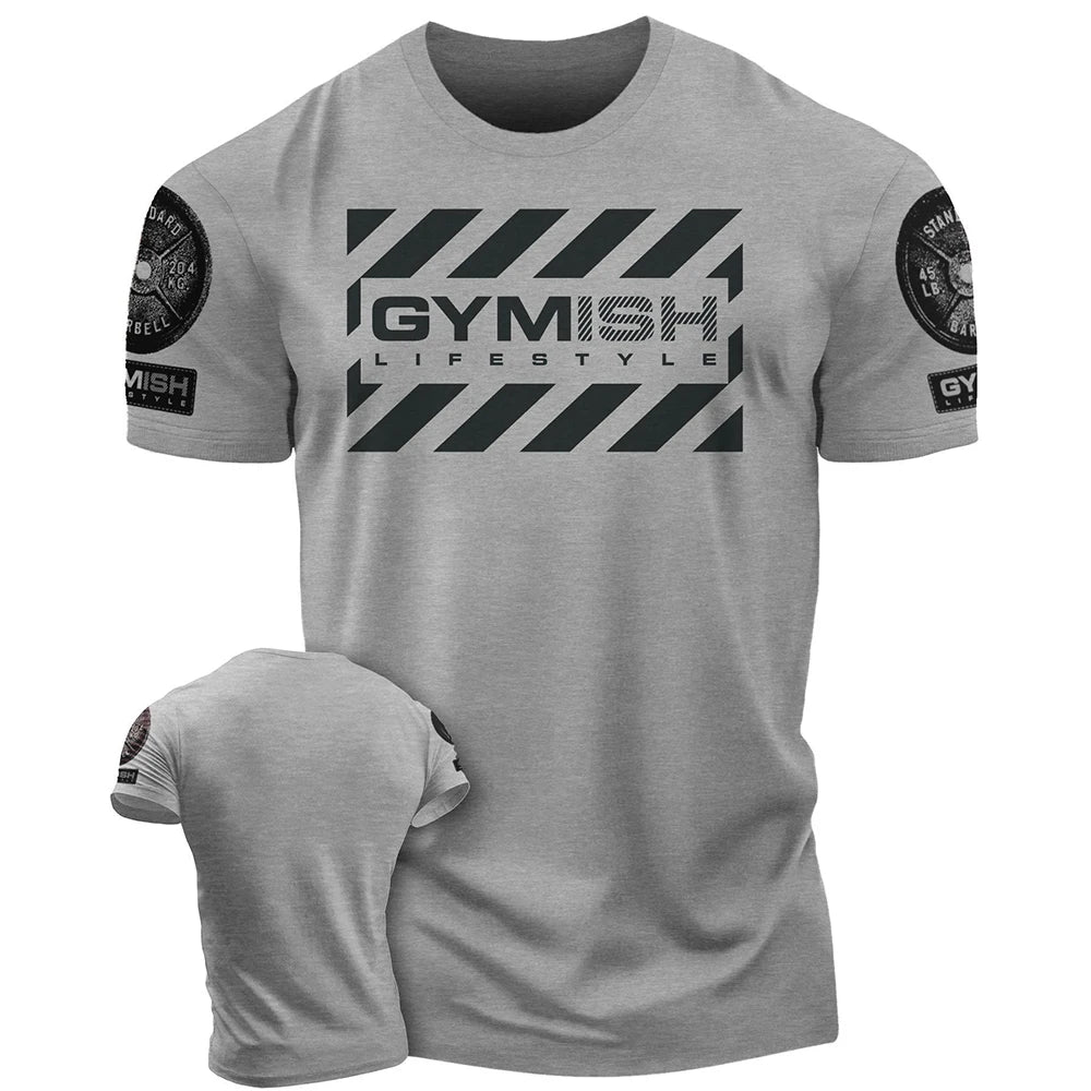 Men Gym Sportswear Muscle T-Shirt Top Fashion Gym Short Sleeve Outdoor Male Fitness Training Sports T-Shirts Casual Menswear