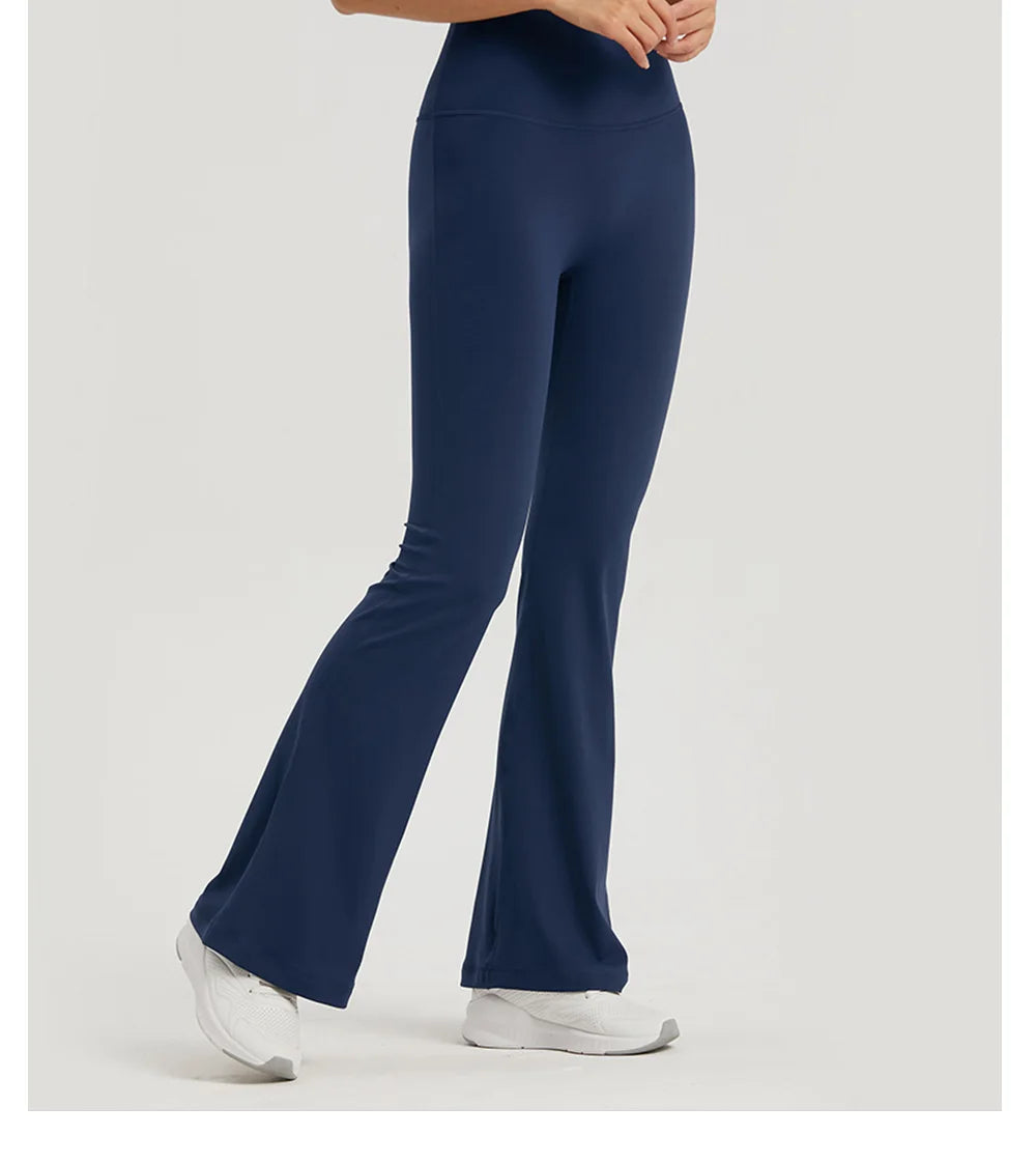 Women Wide-leg Pants Gym Ladies Loose Pants High Waist Hip Slim Bell Bottoms Gym Dance Flared Wide Leg Trousers Yoga Leggings