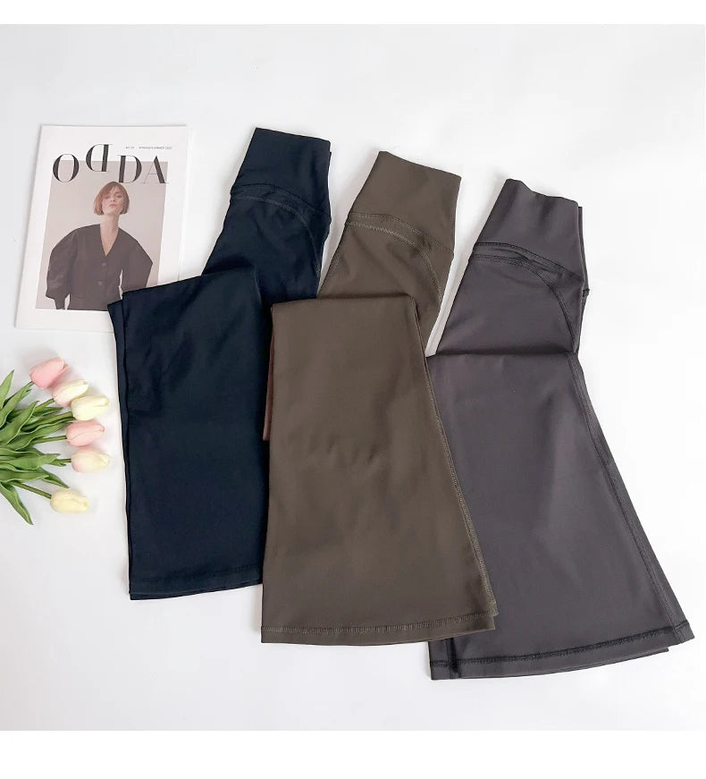 Women High Waisted Flared Yoga Pants Workout Gym Naked Feel Pilates Running Leggings Sport Trousers Comfortable Stylish Activewe