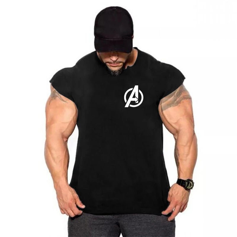 Summer Newest Brand Mens Curved Hem Cotton Sleeveless Shirt Gym Stringers Vest Bodybuilding Clothing Fitness Man Tanks Tops