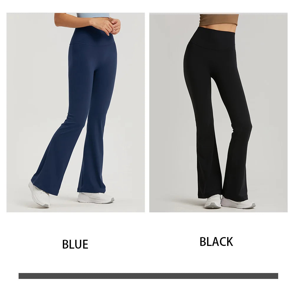 Women Wide-leg Pants Gym Ladies Loose Pants High Waist Hip Slim Bell Bottoms Gym Dance Flared Wide Leg Trousers Yoga Leggings