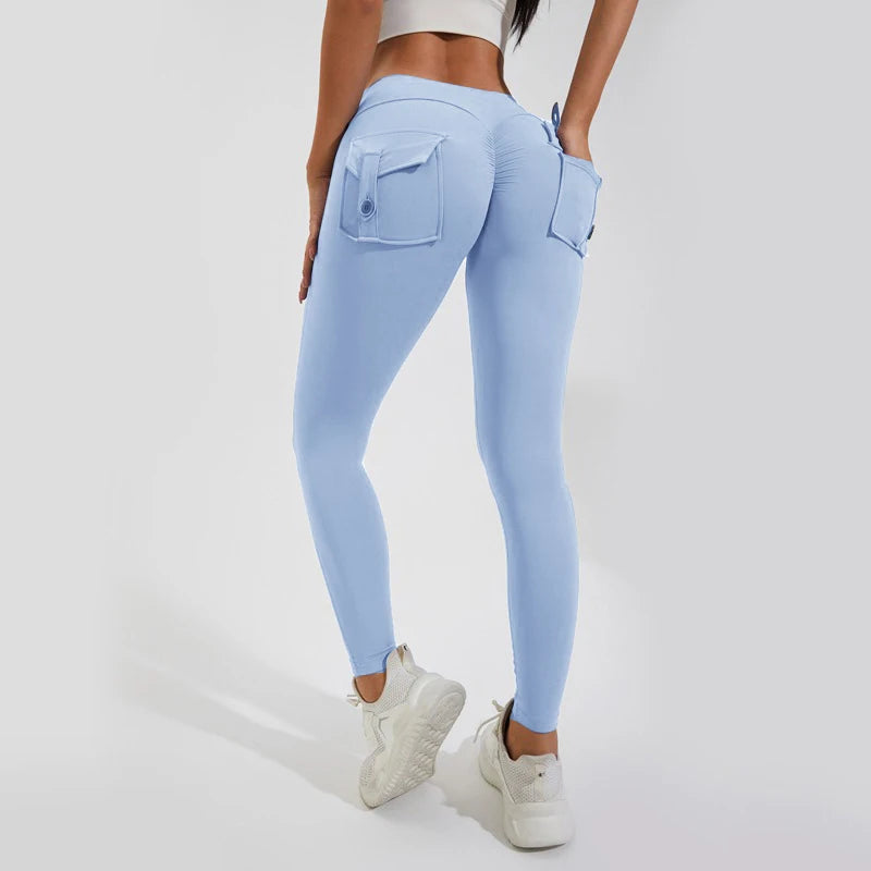 2026 Gym Leggings Women Pocket Bum High Waist Yoga Pants Shorts Tights Scrunch Booty Workout Legging Naked Active Wear XP89