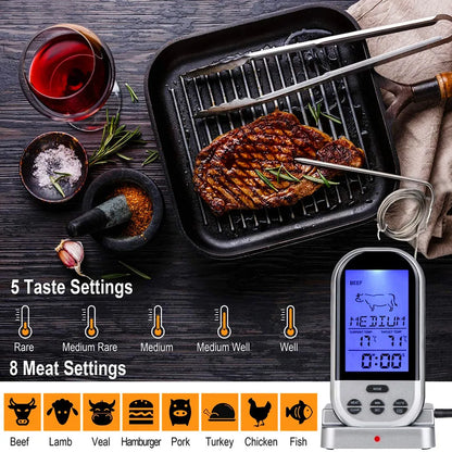 Wireless Digital Probe Meat Thermometer For Grill Smoker BBQ Food Oven Thermometer With Timer Alarm Kitchen Cooking Tools