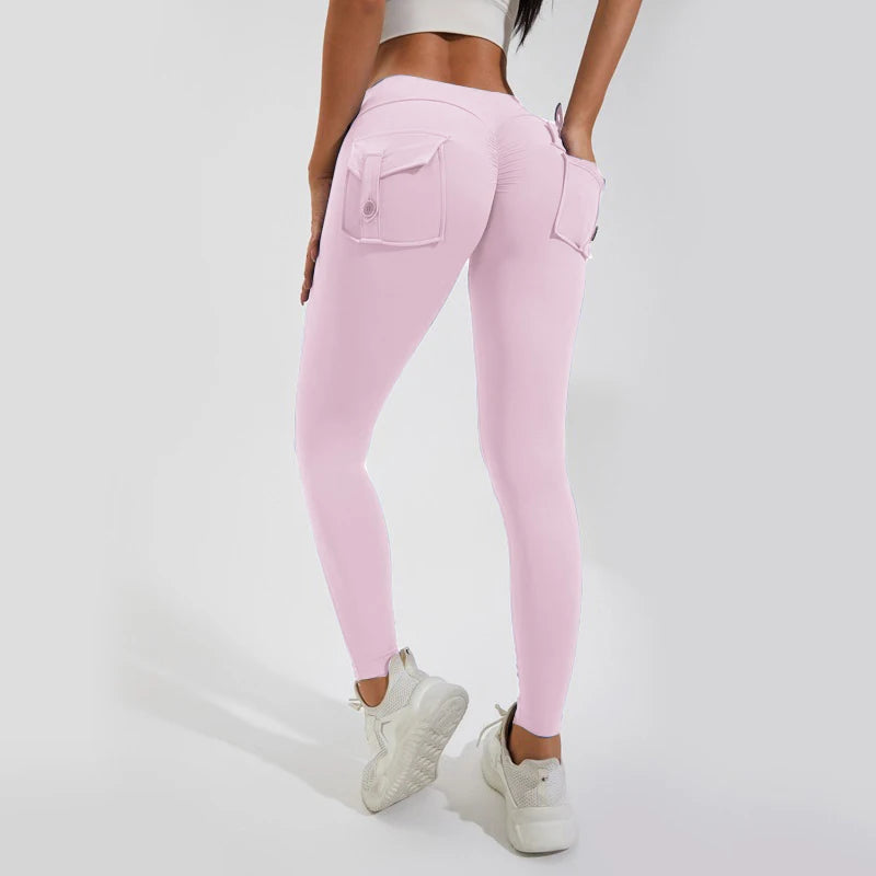 2026 Gym Leggings Women Pocket Bum High Waist Yoga Pants Shorts Tights Scrunch Booty Workout Legging Naked Active Wear XP89