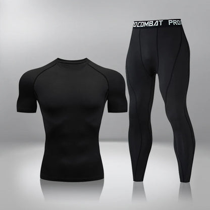 Gym Tight Training Clothing Workout Jogging Sports Set Fitness Men's Compression Thermal Underwear Top Trousers Sportswear