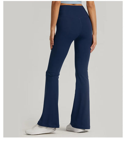 Women Wide-leg Pants Gym Ladies Loose Pants High Waist Hip Slim Bell Bottoms Gym Dance Flared Wide Leg Trousers Yoga Leggings