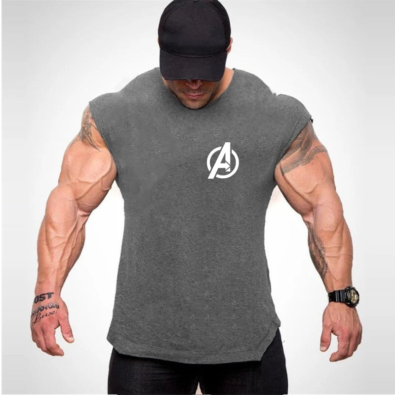 Summer Newest Brand Mens Curved Hem Cotton Sleeveless Shirt Gym Stringers Vest Bodybuilding Clothing Fitness Man Tanks Tops
