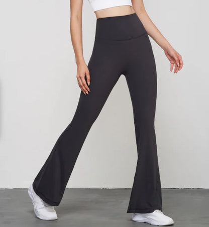 Women Wide-leg Pants Gym Ladies Loose Pants High Waist Hip Slim Bell Bottoms Gym Dance Flared Wide Leg Trousers Yoga Leggings