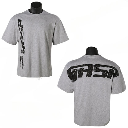 2025 New Cotton Loose Short Sleeve Male Fitness Training Large Size Sweat Absorption Oversize Sports Bodybuilding Half Sleeve