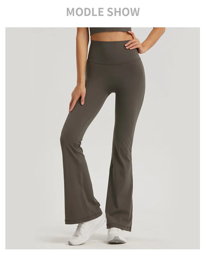 Women Wide-leg Pants Gym Ladies Loose Pants High Waist Hip Slim Bell Bottoms Gym Dance Flared Wide Leg Trousers Yoga Leggings