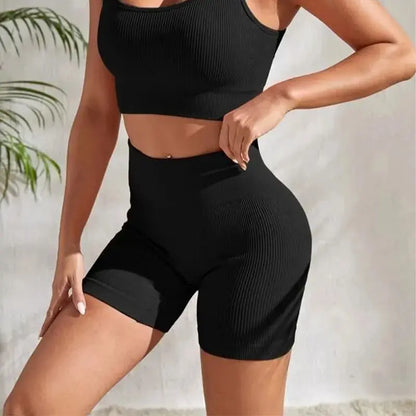 Women Yoga Shorts3 Piece Workout Athletic Seamless High Wasit Gym Leggings