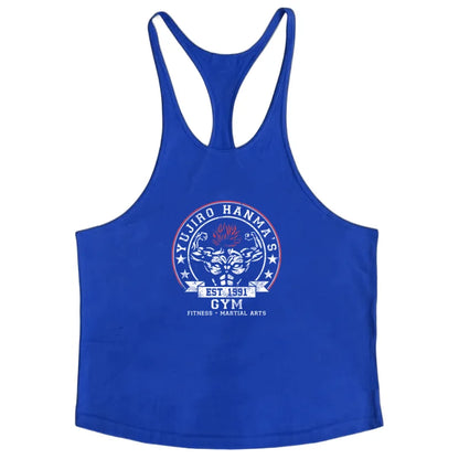 Gym Men's Stringer Muscle Vest – I-Back Bodybuilding Tank Top, 2025 Sleeveless Cotton Undershirt Fitness Training Wear
