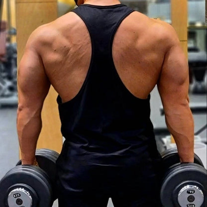 Gym Men's Stringer Muscle Vest – I-Back Bodybuilding Tank Top, 2025 Sleeveless Cotton Undershirt Fitness Training Wear