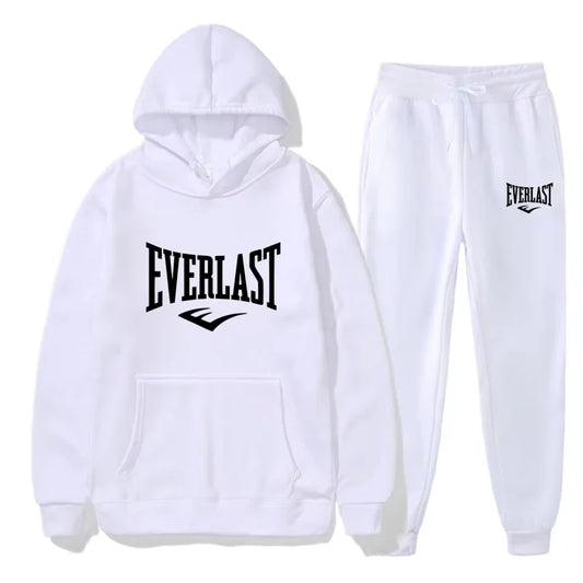 Men's EVERLAST Sportswear Fitness Gym Clothing Running Set Sportswear Straps Autumn_Winter Hoodie Set New Style clothes for men