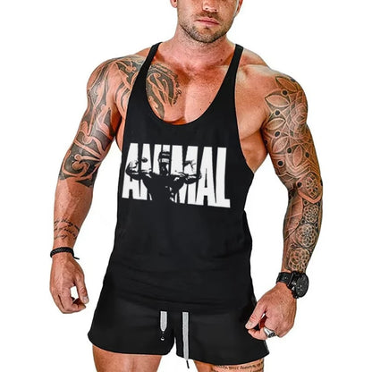 2025 New Gym Stringer Tank - Cotton Muscle Vest, Sleeveless Bodybuilding Wear for Men