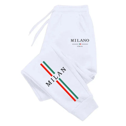 Men's Four Season Casual Sports Sweatpants Outdoor Running Wear Hot Sale Milan City Printed Jogger Pants Gym Fitness Trousers