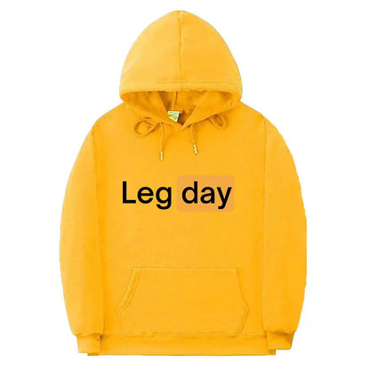 Funny Creativity Design Leg Day Fitness Workout Gym Graphic Hoodie Men Women Fashion Sweatshirt Male Fleece Cotton Loose Hoodies