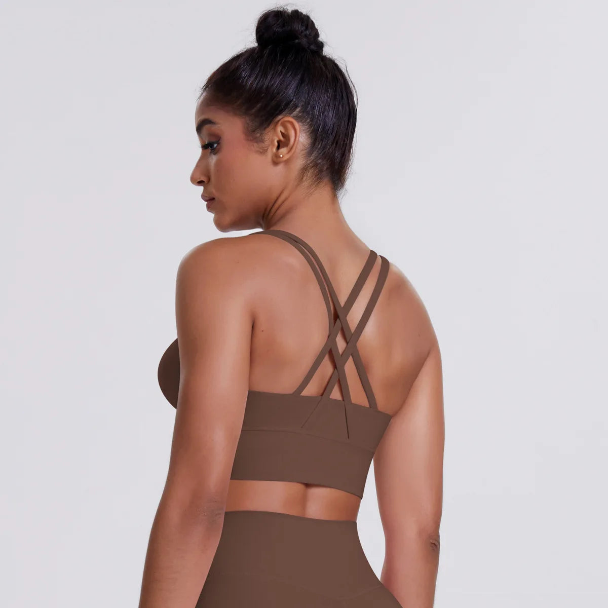 Una-Shop Crossed Back Yoga Bras for Women Gym Quick Dry Sports Underwear Fitness Push Up Workout Clothes Sportswear Tank Top