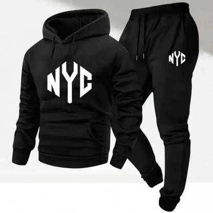 2pcs Men's Set Autumn Hoodies Pants Plus Size Fashion Sportswear Suit Casual Running Fitness Tops Sweatpants Clothing 110-180KG