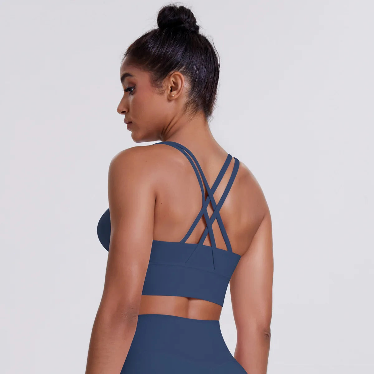Una-Shop Crossed Back Yoga Bras for Women Gym Quick Dry Sports Underwear Fitness Push Up Workout Clothes Sportswear Tank Top