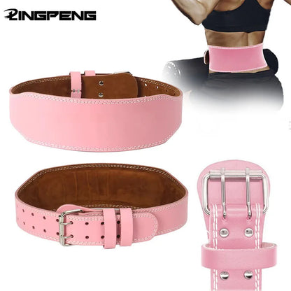 Leather Fitness Weight Lifting Belt for Women With Padded Lumbar Support for Power Lifting Workout & Squats Exercise