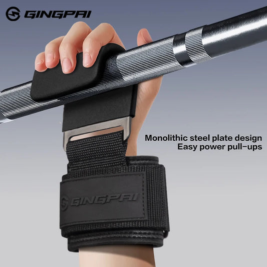 Weight Lifting Hook Grips with Wrist Wraps Gym Hand-Bar Wrist Strap Fitness Hook Weight Strap Pull-Ups Power Lifting Gloves