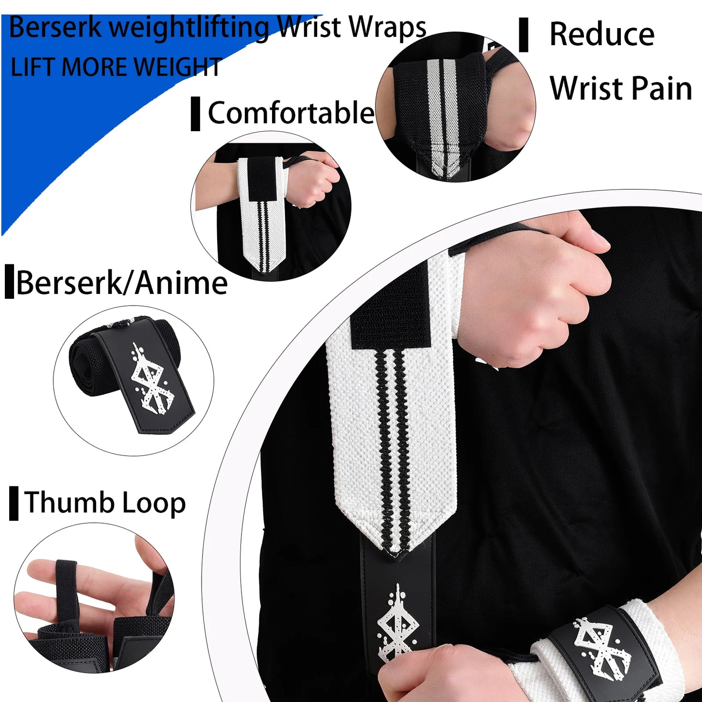 Fitness Wrist Straps For Weightlifting Women -Gym Workouts Adjustable Wrist Wraps &Lifting Brace For Lifting Straps, Support And