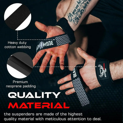 Padded Weight Lifting Wrist Straps for Deadlifts and Gym Workouts, Anti-Slip Support for Men and Women