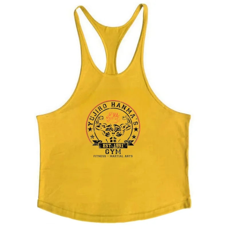 Gym Men's Stringer Muscle Vest – I-Back Bodybuilding Tank Top, 2025 Sleeveless Cotton Undershirt Fitness Training Wear