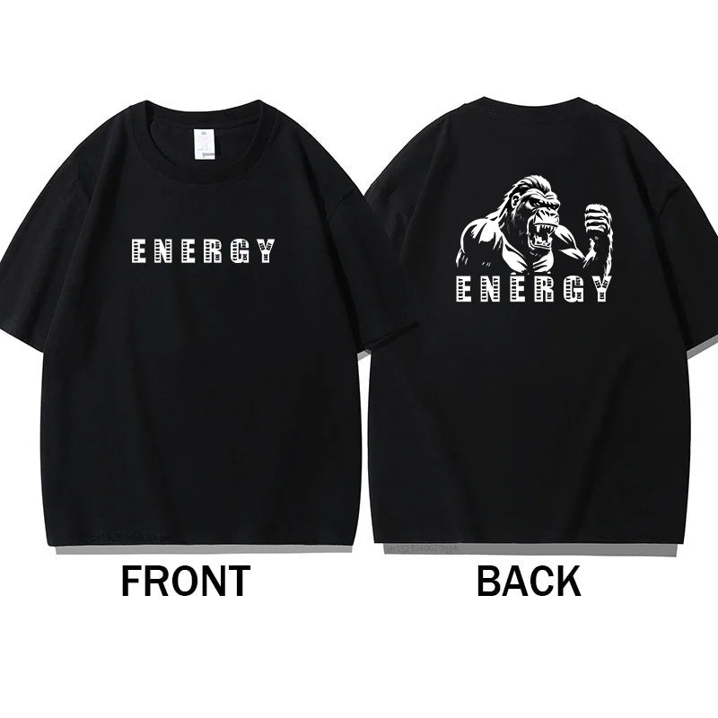 Men's Gym Fitness T-Shirt Summer 100% Cotton T-shirt Barbell Printing Short Sleeves Oversized Running Bodybuilding Sports Wear