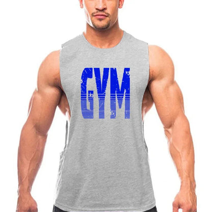 Gym Clothing Cut Off Singlets Mens Tank Tops Letters Print Muscle Sleeveless Shirt Bodybuilding and Fitness Mens Side Open Vests