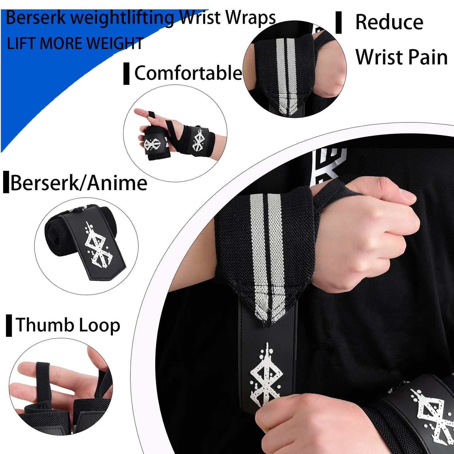 Fitness Wrist Straps For Weightlifting Women -Gym Workouts Adjustable Wrist Wraps &Lifting Brace For Lifting Straps, Support And