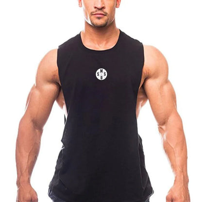 Muscleguys Mens Workout Tank Tops Fitness Bodybuilding Clothing Low Cut Armholes Vivid Vest Muscle Singlets Men Activewear Tank