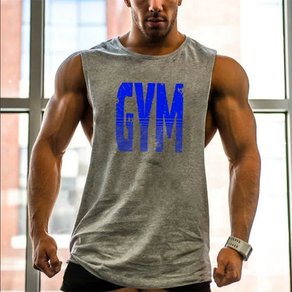 Gym Clothing Cut Off Singlets Mens Tank Tops Letters Print Muscle Sleeveless Shirt Bodybuilding and Fitness Mens Side Open Vests