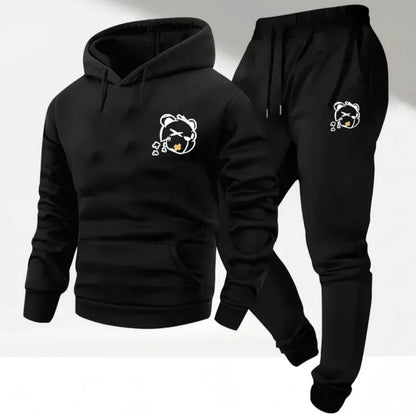 2pcs Men's Set Autumn Hoodies Pants Plus Size Fashion Sportswear Suit Casual Running Fitness Tops Sweatpants Clothing 110-180KG