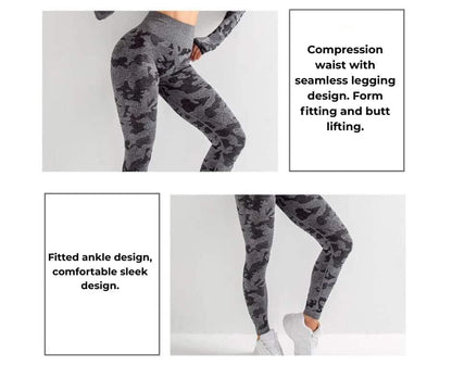 3pcs Women Carmful Camo Yoga Set Women Seamless Fitness Yoga Bra Sport